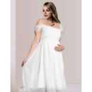 Discount Custom Chiffon Cap Sleeves Short Empire Maternity Wedding Dress