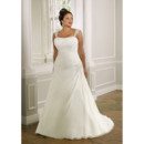 Discount Custom Classic Long Satin Plus Size Bridal Gowns with Detachable Straps