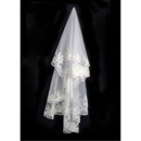 Fashion 1 Layer Elbow with Applique Ivory Wedding Veil