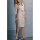 Affordable Column V-Neck Short Ruching Chiffon Mother of the Bride Dress with Jackets