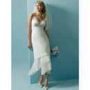 Affordable Classic Chiffon Tea Length Asymmetric Summer Beach Wedding Dress