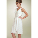 Affordable Simple A-Line V-Neck Short White Lace Prom Dress for Homecoming