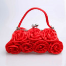 Beautiful Satin Evening Handbags/ Clutches/ Purses with Flower