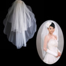 Cheap 2 Layers Tulle Wedding Veil with Beading for Bride