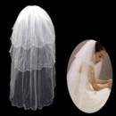 Inexpensive 3 Layers Tulle Wedding Veil with Beading for Bride