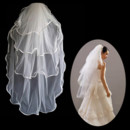 Inexpensive 4 Layers Tulle Wedding Veil with Ribbon for Wedding