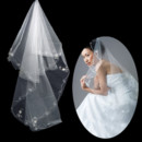 Beautiful 1 Layer Tulle Wedding Veil with Embroidery for Bride