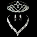 Crystal Earring Necklace Tiara Set Wedding Bridal Jewelry Collection