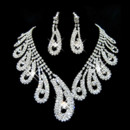 Pretty Crystal Earring Necklace Set Wedding Bridal Jewelry Collection