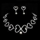 Crystal and Pearl Earring Necklace Set Wedding Bridal Jewelry Collection