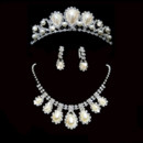 Beautiful Crystal Earring Necklace Tiara Set Wedding Bridal Jewelry Collection