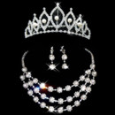 Crystal and Pearl Earring Necklace Tiara Set Wedding Bridal Jewelry Collection