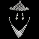 Inexpensive Crystal Earring Necklace Tiara Set Wedding Bridal Jewelry Collection