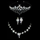 Inexpensive Crystal Earring Necklace Tiara Set Wedding Bridal Jewelry Collection