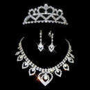 Affordable Crystal Earring Necklace Tiara Set Wedding Bridal Jewelry Collection