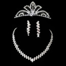 Affordable Crystal Earring Necklace Tiara Set Wedding Bridal Jewelry Collection