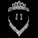 Beautiful Crystal Earring Necklace Tiara Set Wedding Bridal Jewelry Collection