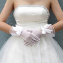 Beautiful Tulle Wrist Wedding Gloves with Bowknot for Bride