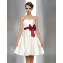 Cheap Princess Strapless Mini Bridesmaid Dress with Sash