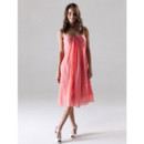 Custom Empire Sweetheart Knee Length Chiffon Bridesmaid Dress for Summer Wedding