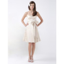 Custom A-Line Sweetheart Knee Length Satin Bridesmaid Dress