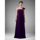 Discount Custom Floor Length Purple Chiffon Bridesmaid Dress for Women