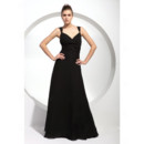 Designer A-Line Sweetheart Long Black Chiffon Bridesmaid Dress for Women