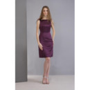 Bodycon Column/ Sheath Short Satin Bridesmaid Dress for Maid of Honour