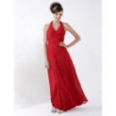 Sheath Halter Floor Length Satin Bridesmaid Dress for Maid of Honour