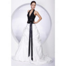 Ball Gown Halter Deep V Floor Length Prom Evening Dress for Women