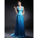 Sexy V-Neck Sweep Train Prom Evening Dress for Women