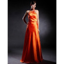 Sexy Halter Floor Length Elastic Woven Satin Prom Evening Dress