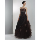 Vintage A-Line Strapless Nylon Taffeta Prom Evening Dress for Women