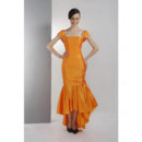 Retro Mermaid/ Trumpet Asymmetric Taffeta Prom Evening Dress