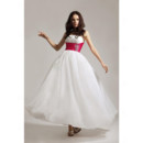 Designer A-Line Strapless White Chiffon Prom Evening Dress