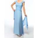 Custom A-Line V-Neck Floor Length Chiffon Mother of the Bride Dress