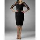 Classic Sheath V-Neck Knee Length Lace Mother of the Bride/ Groom Dress