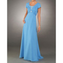 Modest A-Line Floor Length Chiffon Mother of the Bride/ Groom Dress