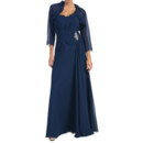 Modest Long Chiffon Mother of the Bride/ Groom Dress with Jackets