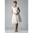 Classic A-Line Square Chiffon Short Reception Wedding Dress