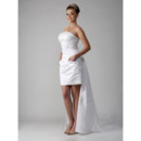 Custom Designer Column/ Sheath Strapless Short/ Mini Wedding Dress