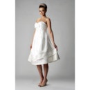 Cheap A-Line Sweetheart Satin Short Reception Wedding Dress