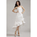 Designer Chic A-Line Spaghetti Straps Asymmetric Beach Wedding Dress