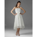 A-Line Strapless Lace Short Informal Wedding Dress for Petite Brides