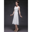 Affordable Modern A-Line Scoop/ Round Short Slender Wedding Dress