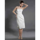 Affordable Classic Elegant Column Strapless Short Wedding Dress