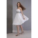 Simple Informal A-Line Spaghetti Straps Chiffon Short Beach Wedding Dress