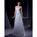Classic Simple A-Line Sweetheart Floor Length Satin Wedding Dress