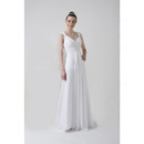 Modern Elegant A-Line V-Neck Floor Length Chiffon Wedding Dress