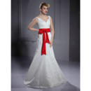 Classic A-Line V-Neck Floor Length Satin Dress for Winter Wedding
